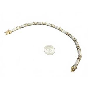 X Gold and Silver Diamond Bracelet